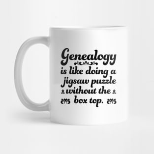 Funny Genealogy Quote Genealogy Is Like Doing A Jigsaw Puzzle Without The Box Top Mug